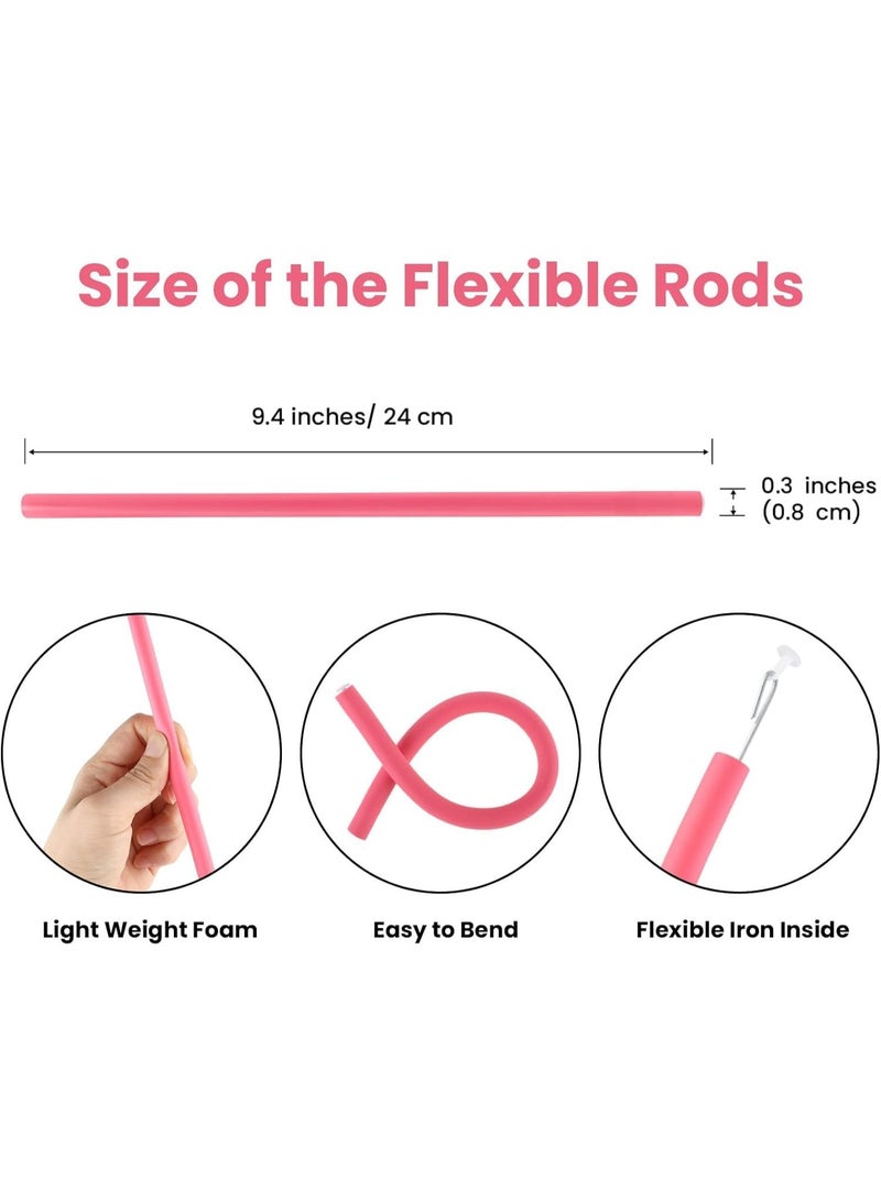 Pack of 10 Very thin Curls Without Heat Foam Flexible Hair Curlers Twist Foam Heatless Curls for Women Girls Long Short Hair Small-random color-0.8 * 24cm - Image 2